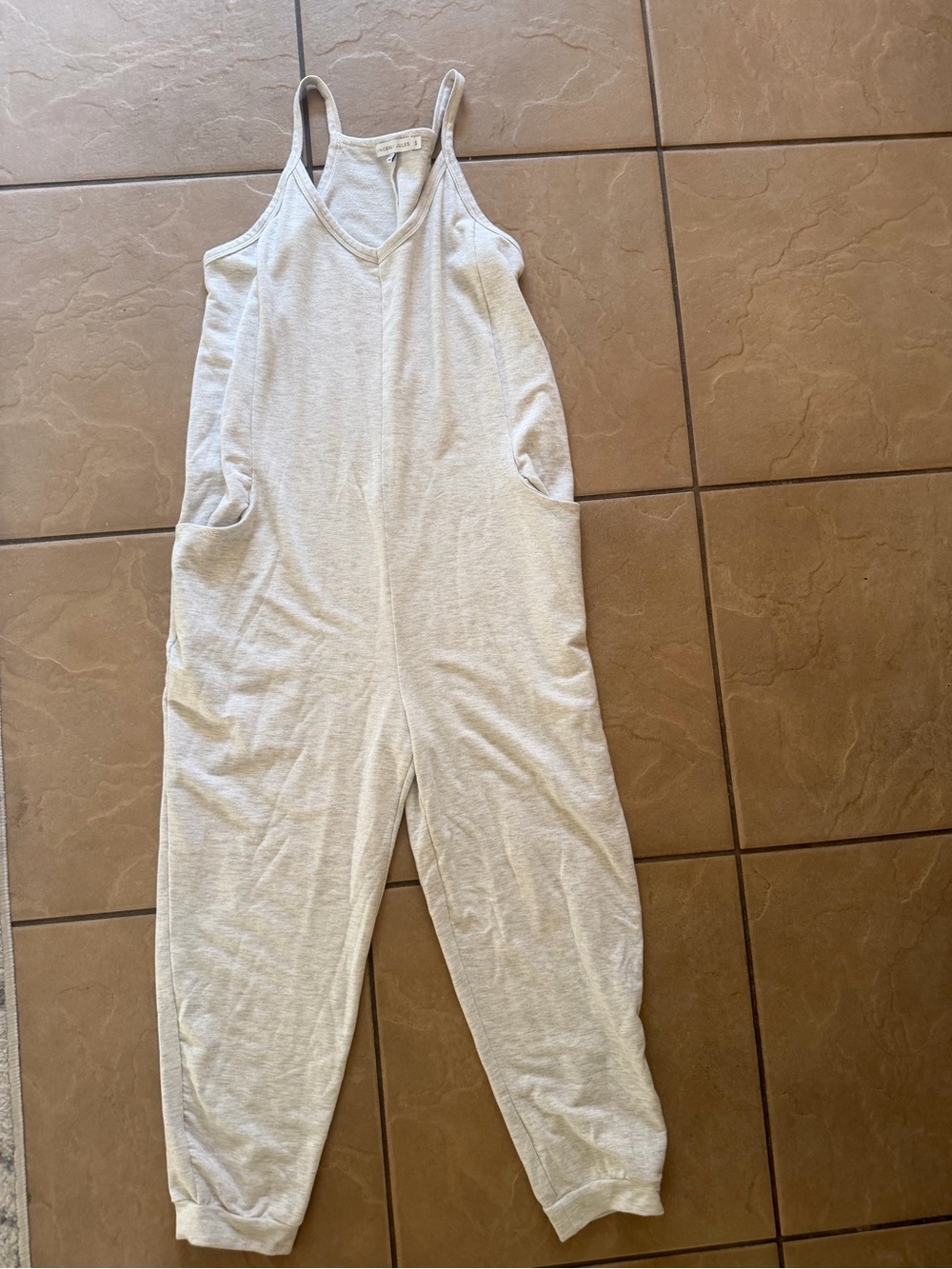 Sincerely Jules Light Gray Relaxed Sleeveless Jumpsuit